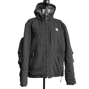 Men's Classic Black Utility Super Dux Relaxed Fit Carhartt Hooded Coat - Size L